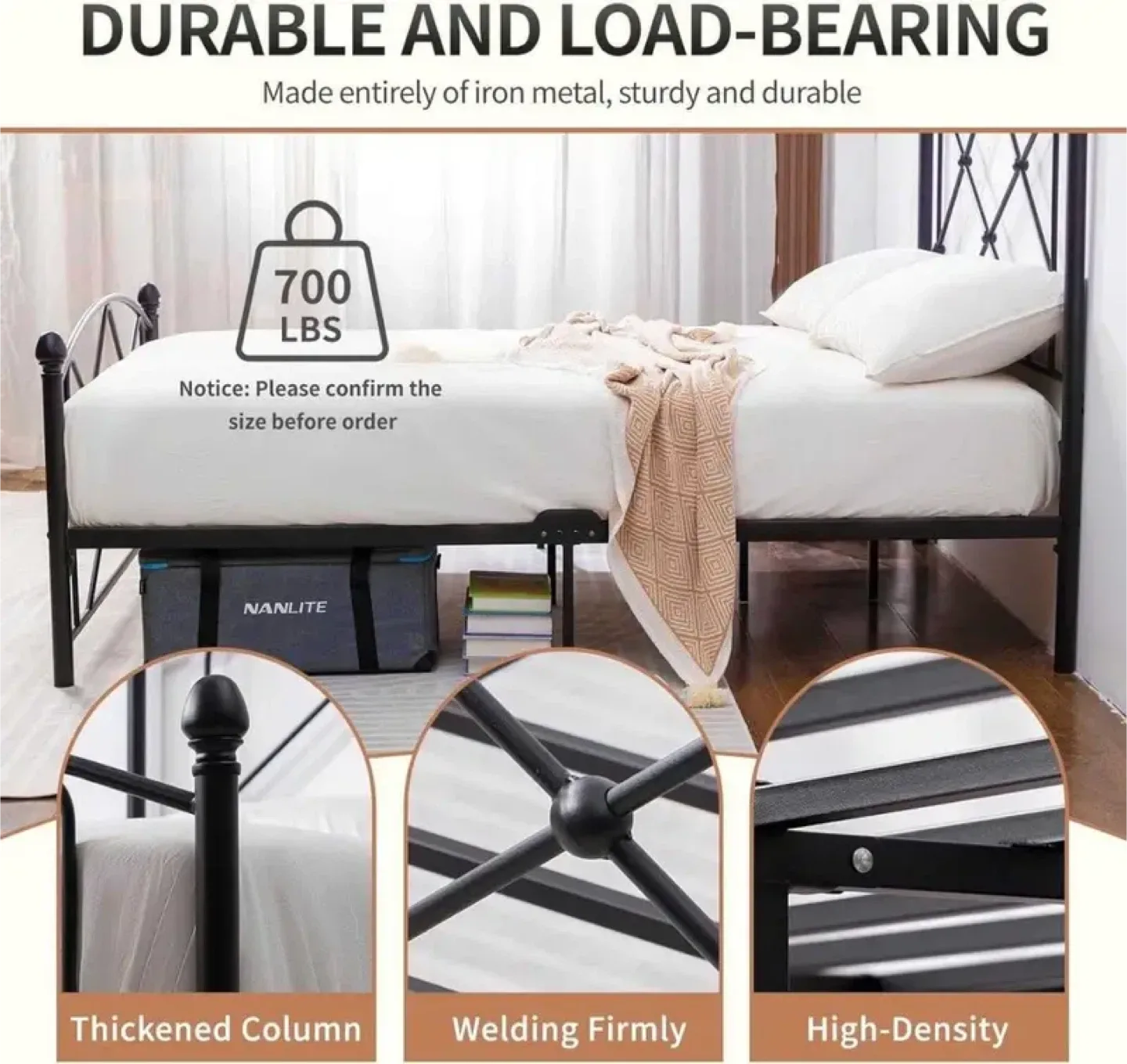 QUEEN Platform Bed Frame, No bed box needed image indicator(5)