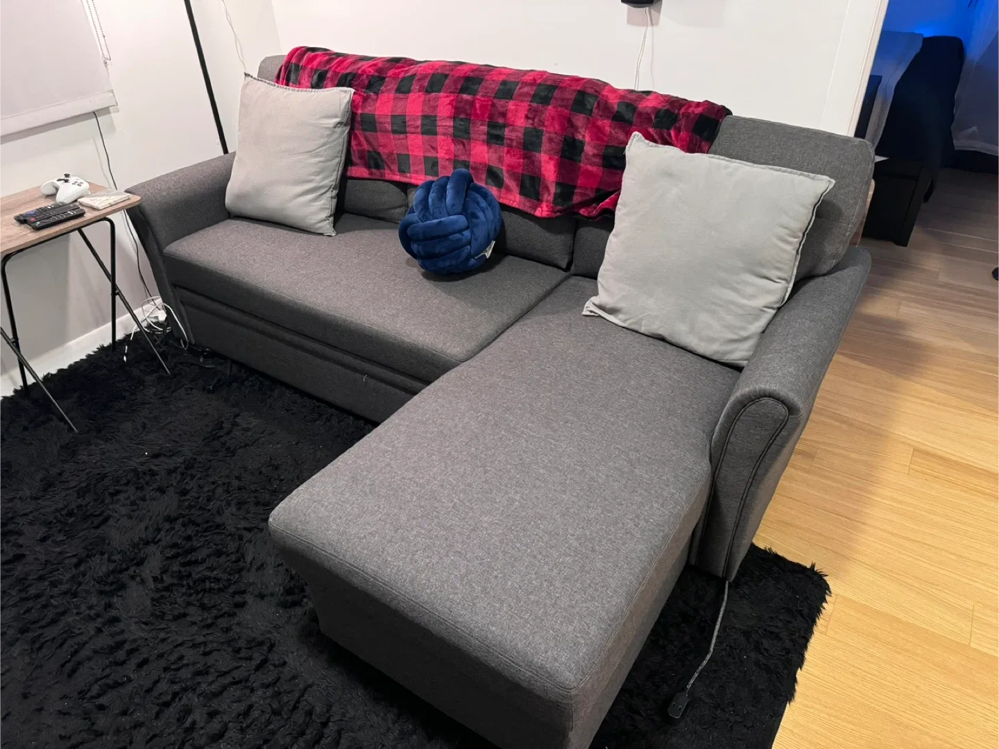 Gray Sleeper Sofa with Storage