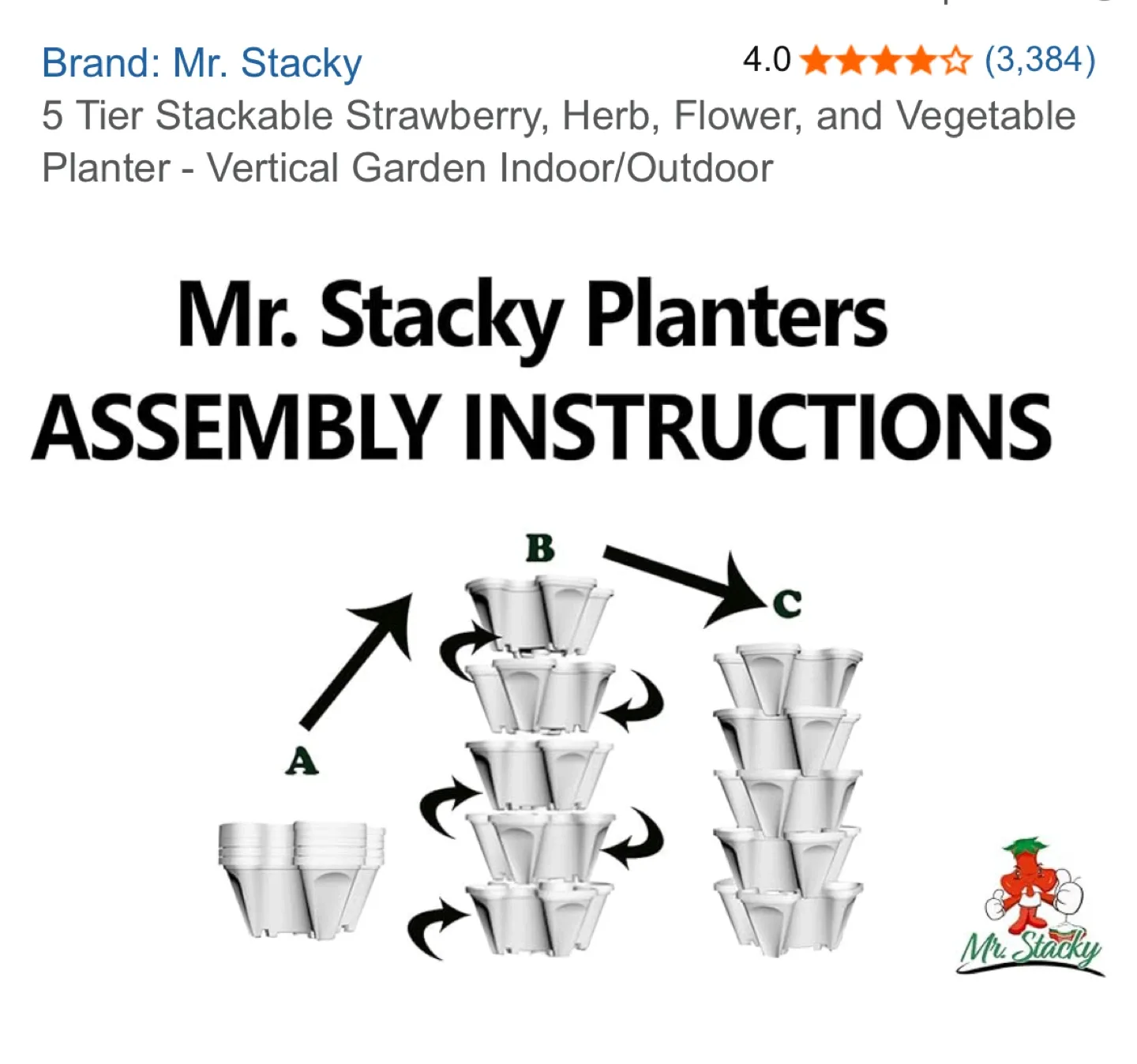 Mr. Stacky 5 Tier Stackable Vertical Garden Planter image indicator(7)