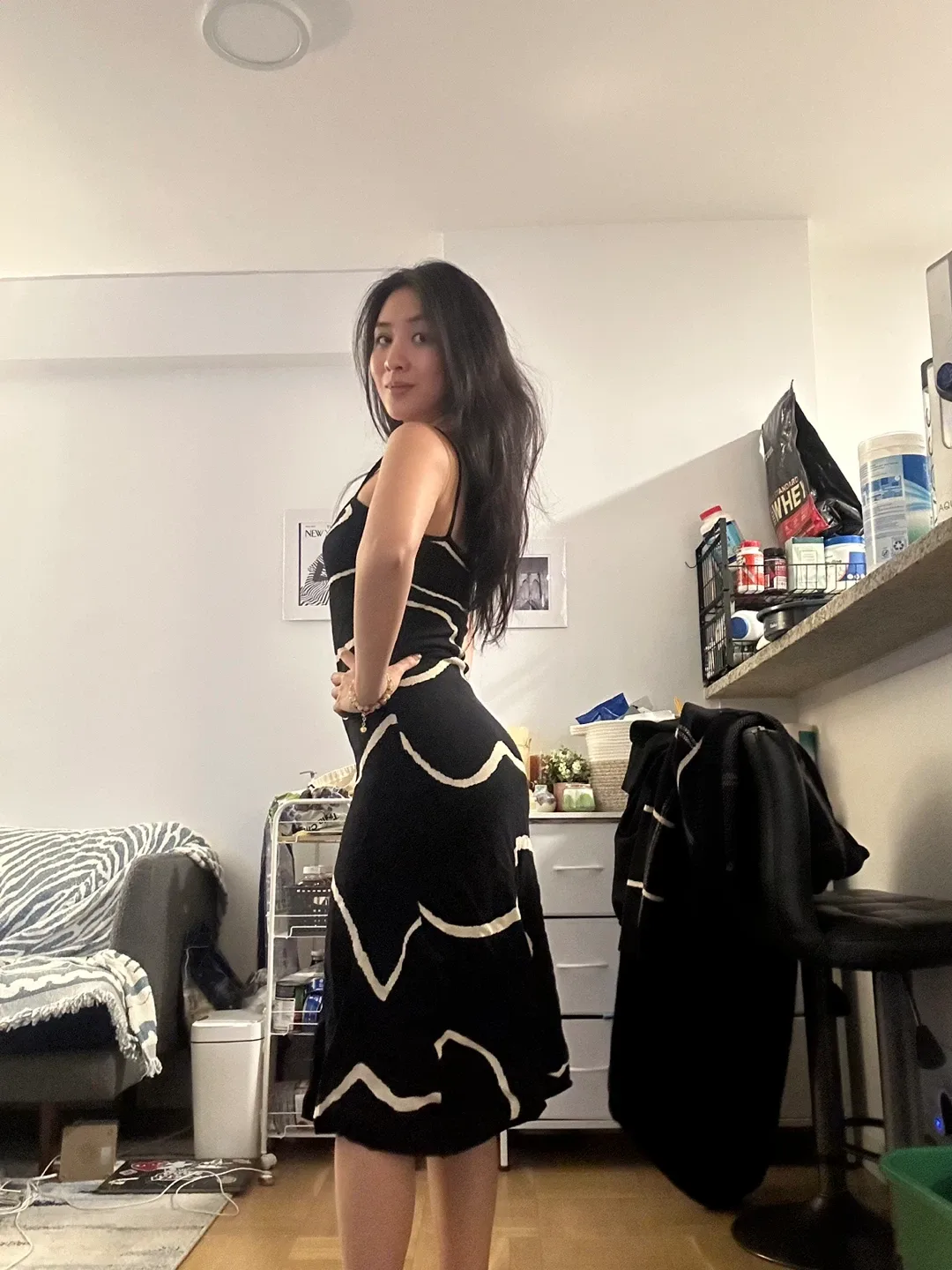 RIHOAS Black & White Dress - Size S image indicator(2)