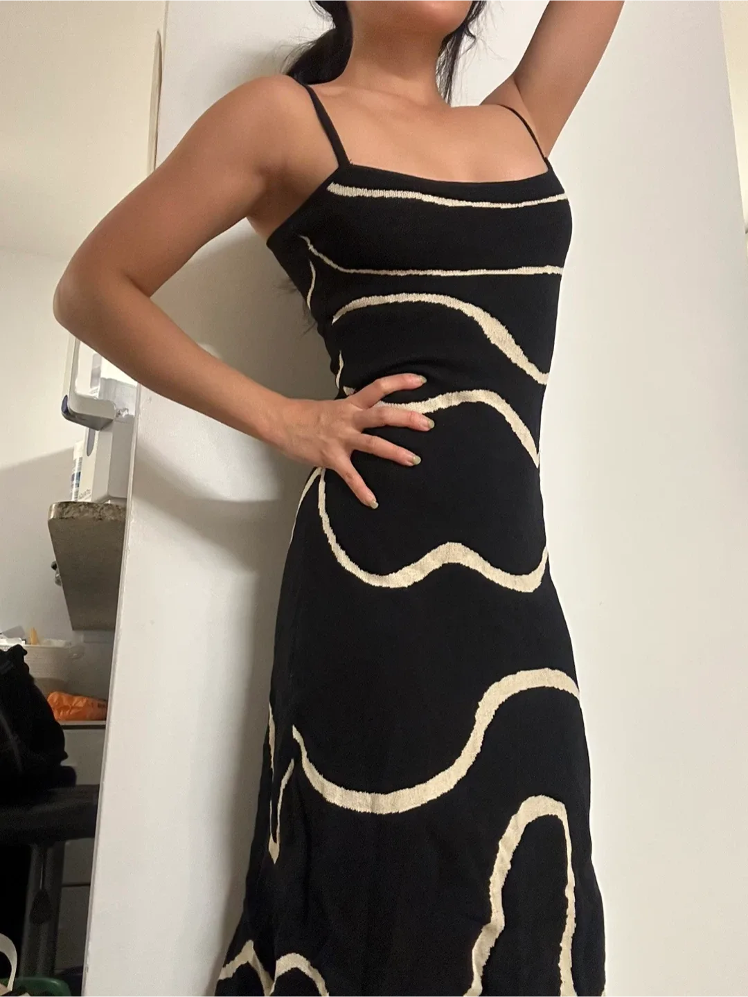 RIHOAS Black & White Dress - Size S