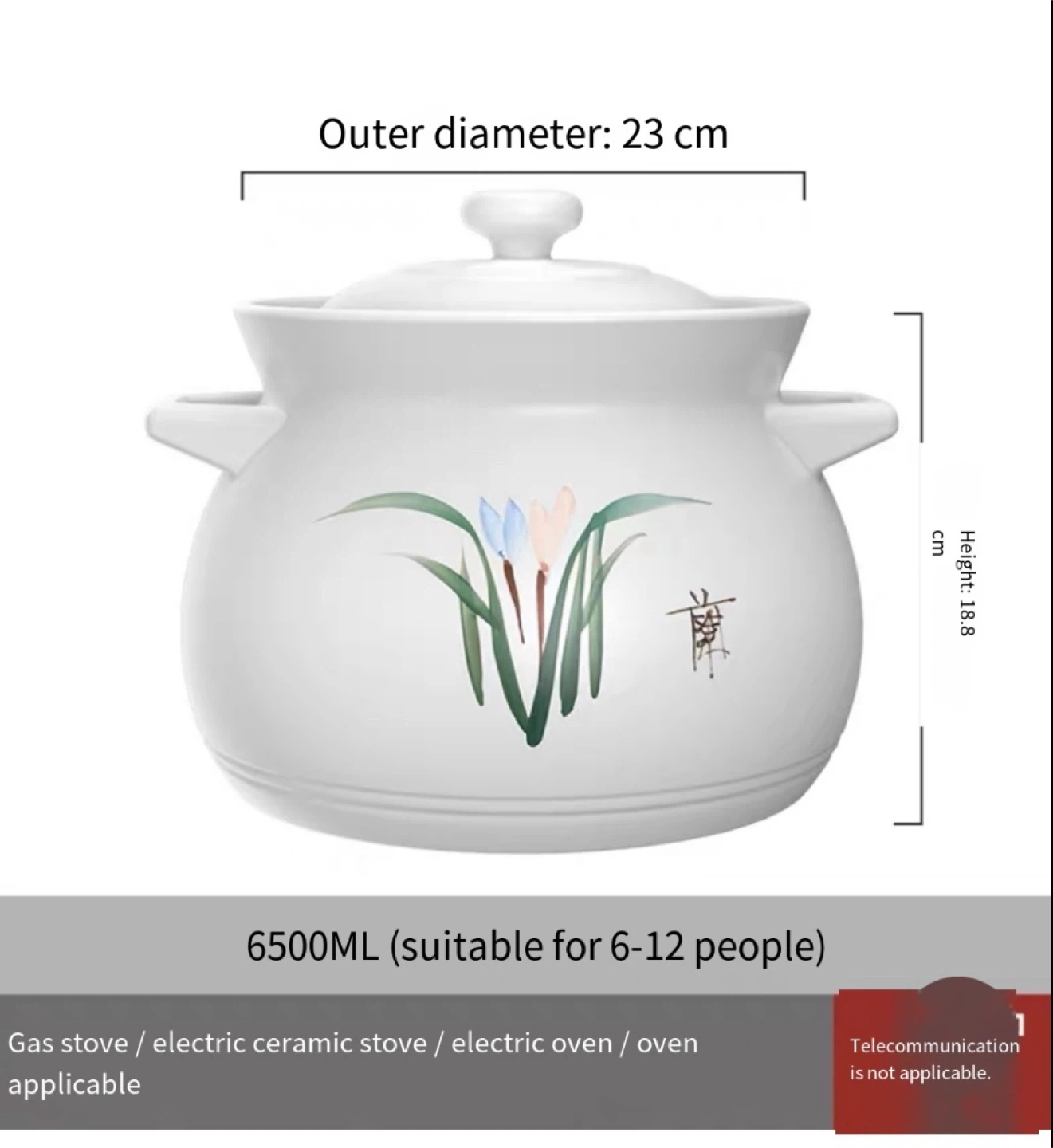 OFFSCH Ceramic Casserole Soup Pot - photo 2