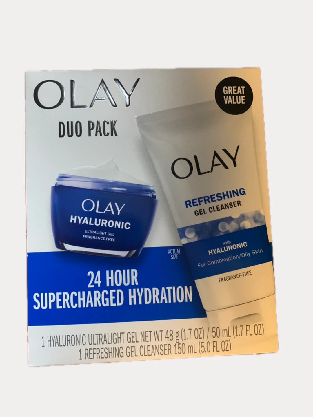 Olay Duo Pack - Hyaluronic Ultralight Gel & Cleanser