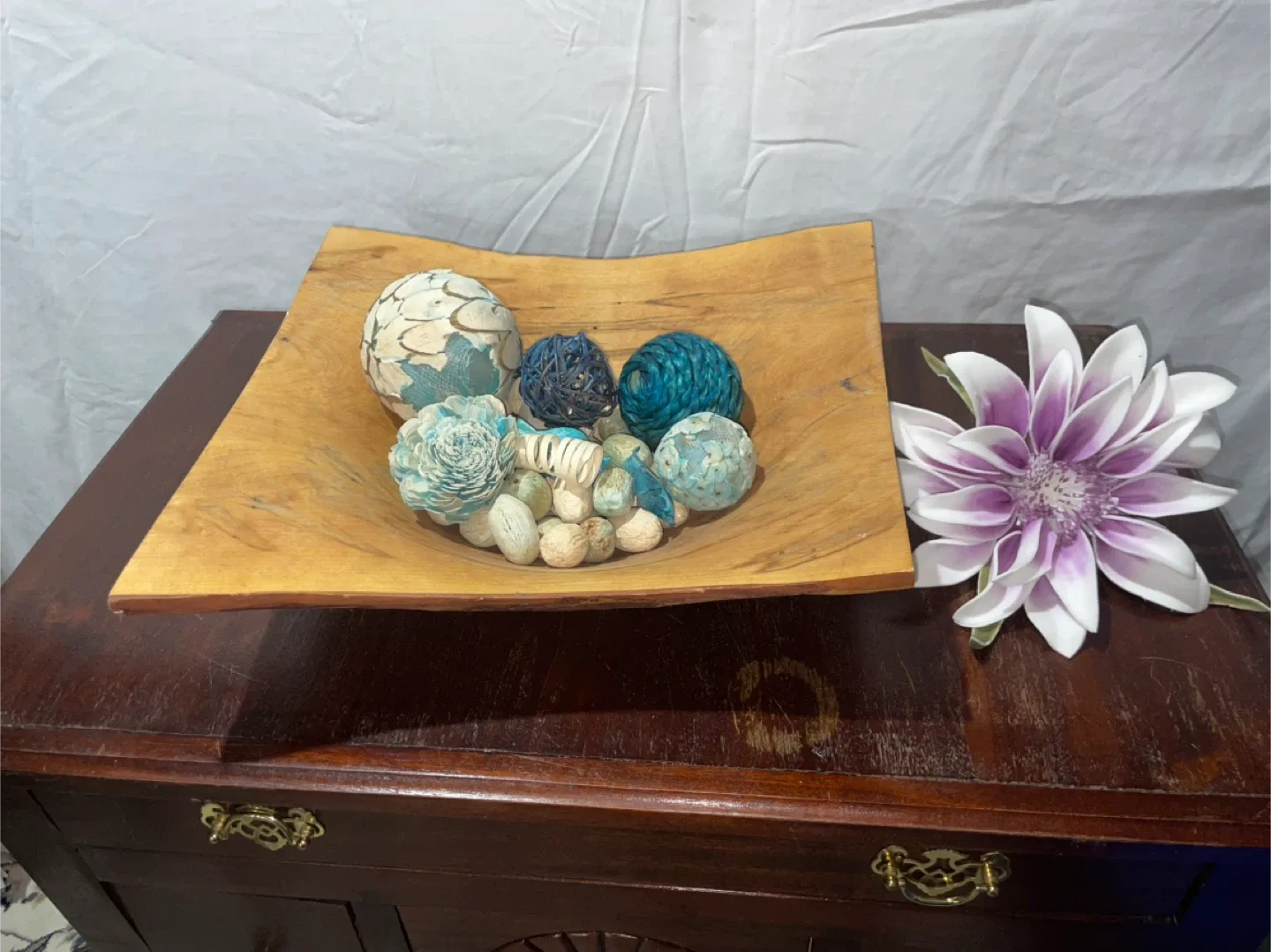 Wooden Decorative Bowl with Orbs image indicator(3)