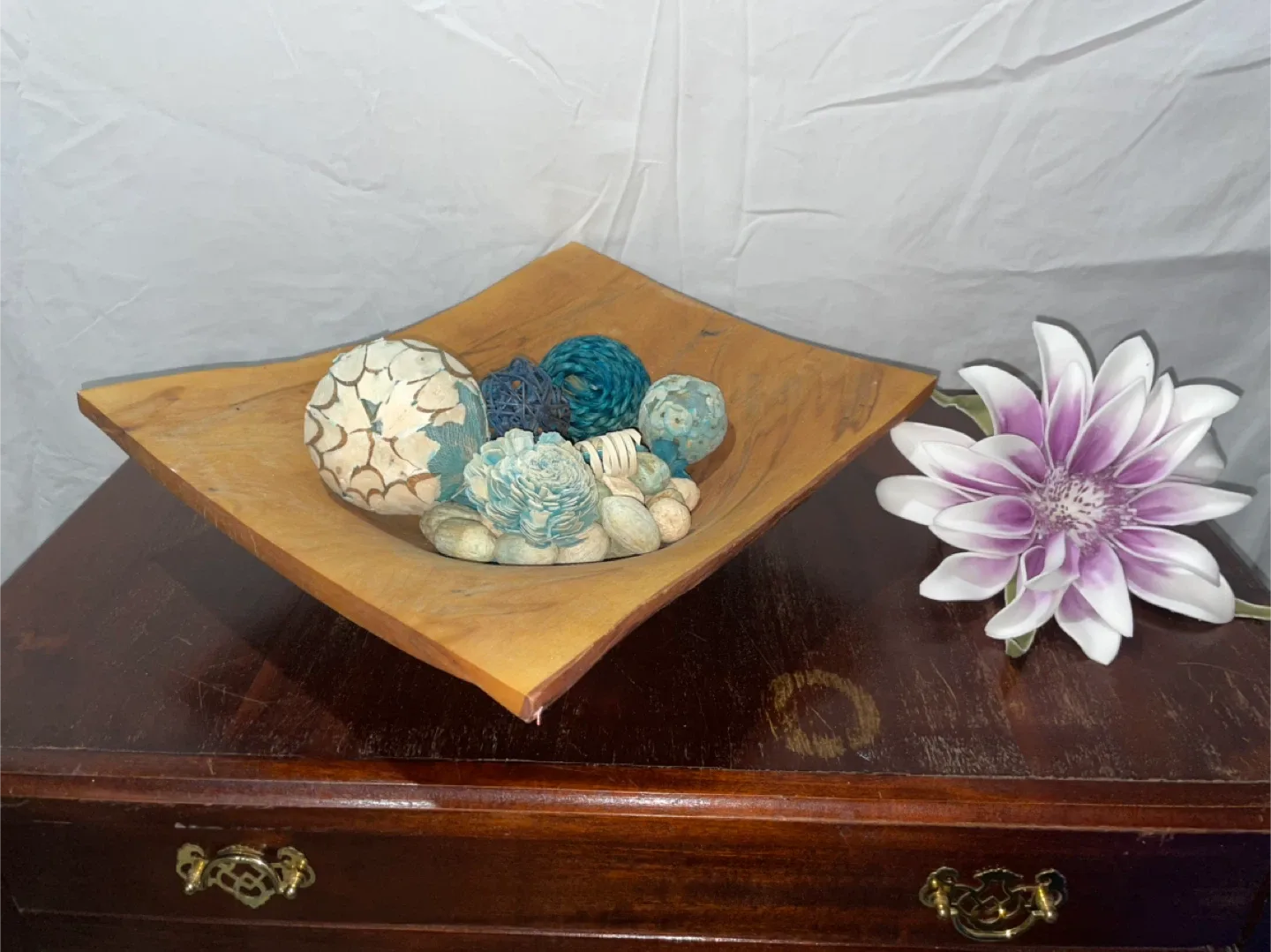 Wooden Decorative Bowl with Orbs image indicator(2)