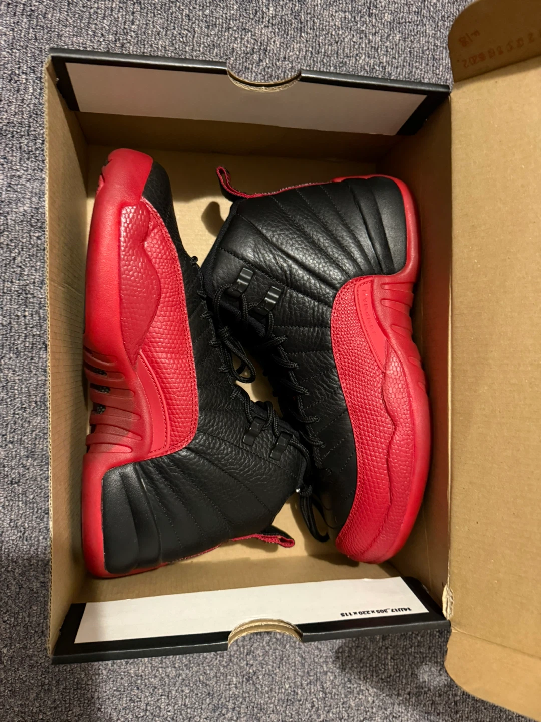 Air Jordan 12 Retro BG Black/Varsity Red - Size 6Y