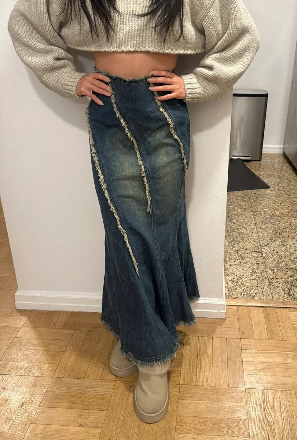 Denim Mermaid Maxi Skirt -  Cider image indicator(5)