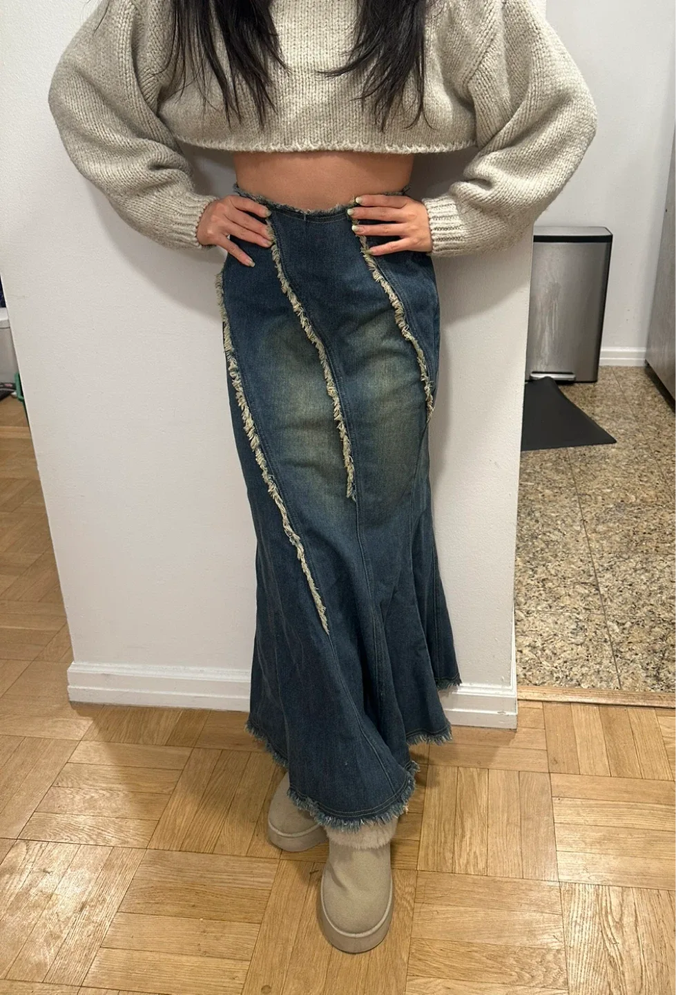 Denim Mermaid Maxi Skirt -  Cider image indicator(4)