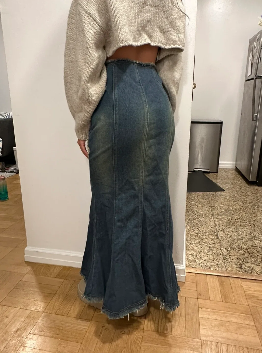 Denim Mermaid Maxi Skirt -  Cider image indicator(2)