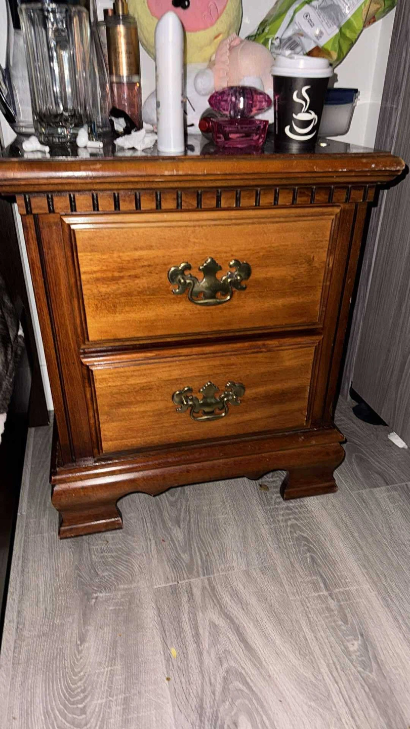 Wooden 2-Drawer Nightstand