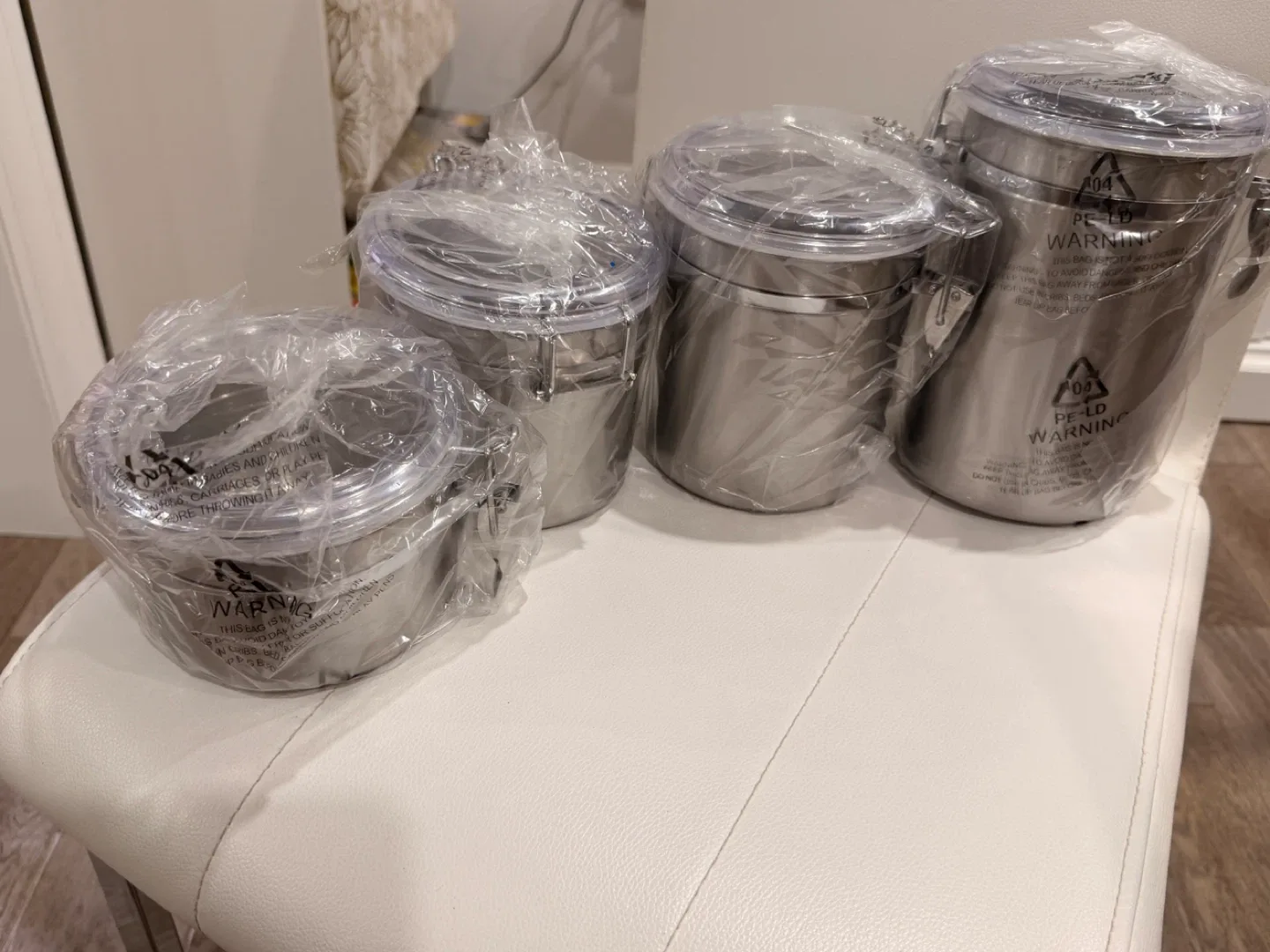 Stainless Steel Airtight Food Storage Canisters - Set of 4 image indicator(3)