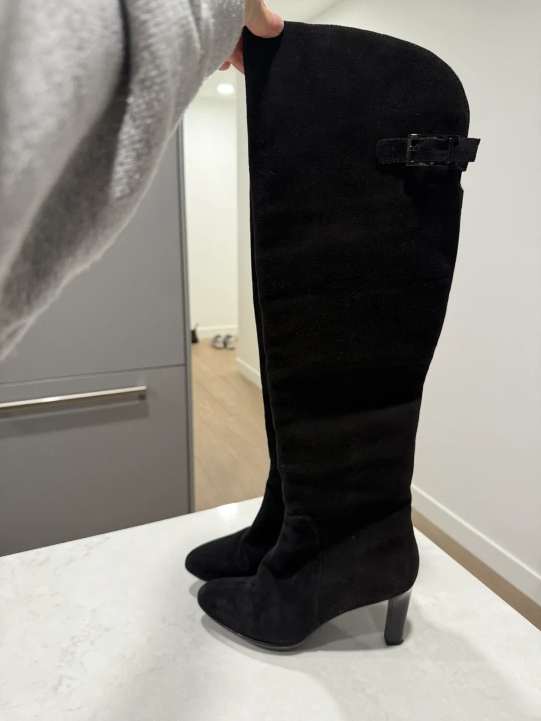 AQUATALIA Black Suede Boots - Size 7