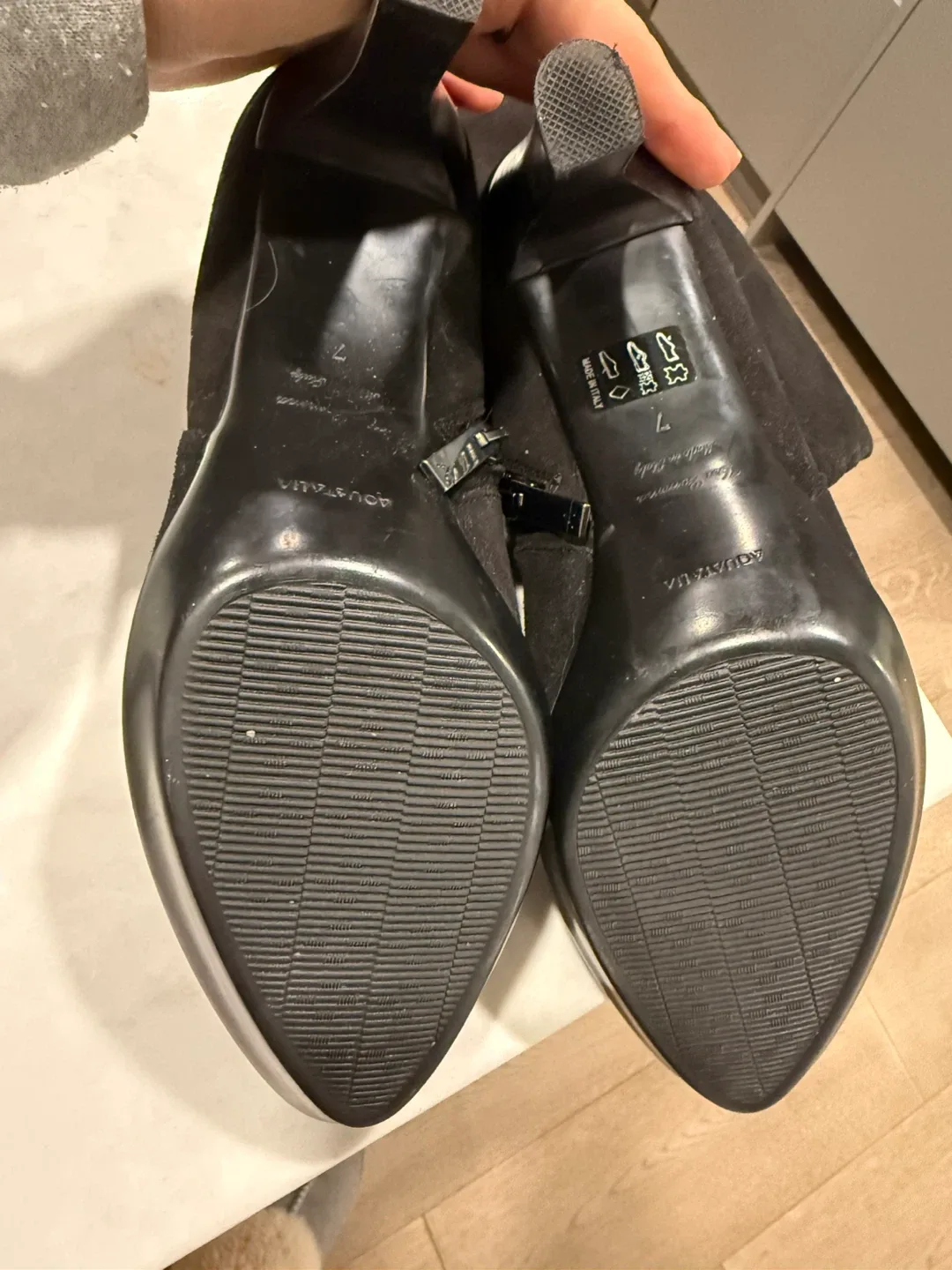 AQUATALIA Black Suede Boots - Size 7 image indicator(5)