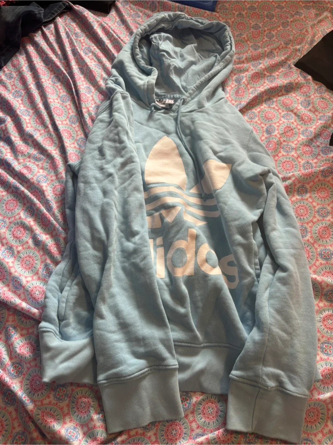 Adidas Light Blue Hoodie - Size XS