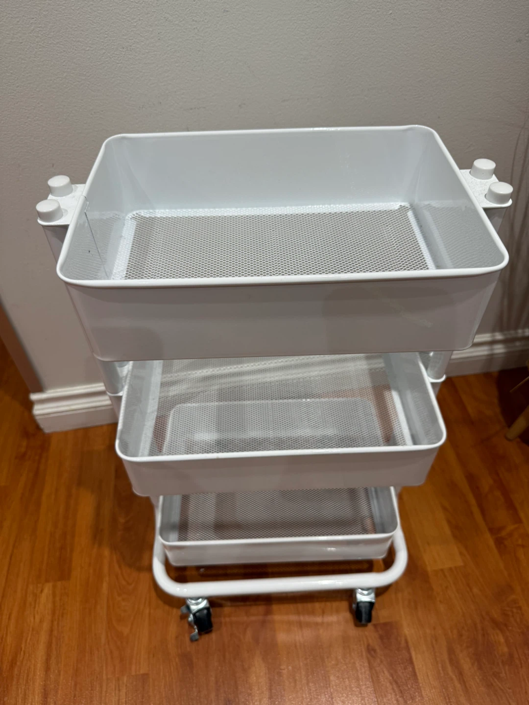 White 3-Tier Rolling Cart - photo 2