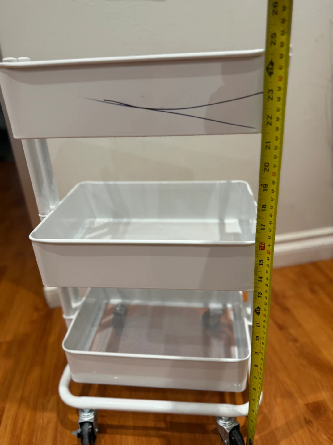 White 3-Tier Rolling Cart - photo 3