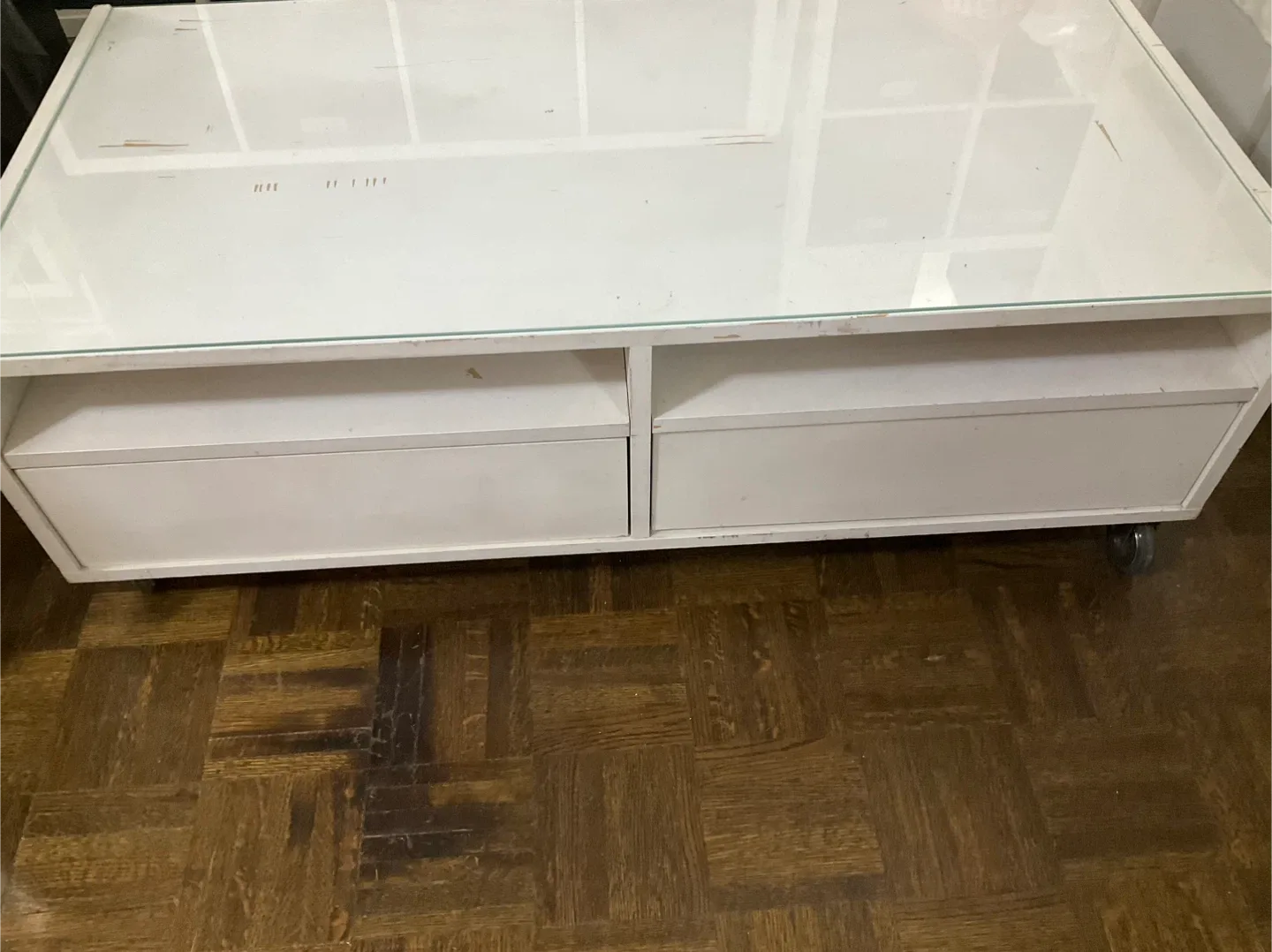 White Coffee Table with Storage