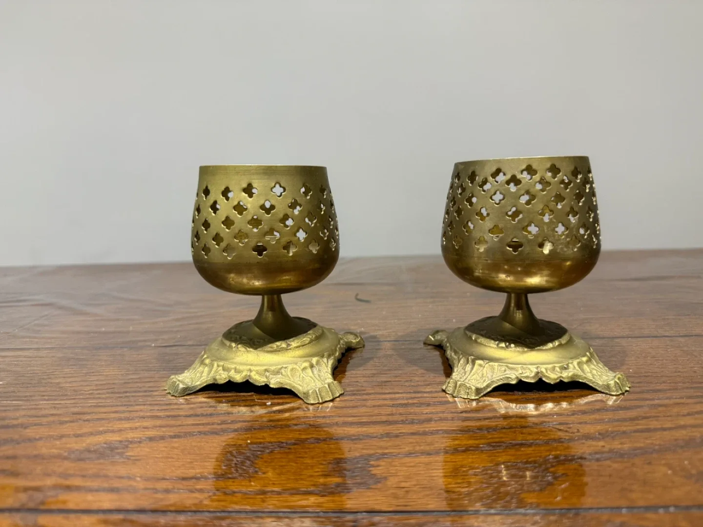 Vintage Brass Candle Holders - Set of 2