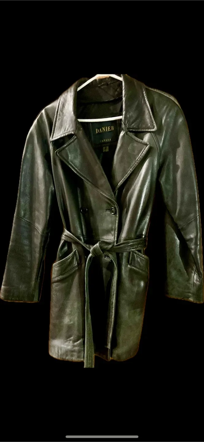 Danier Leather Trench Coat - Size S