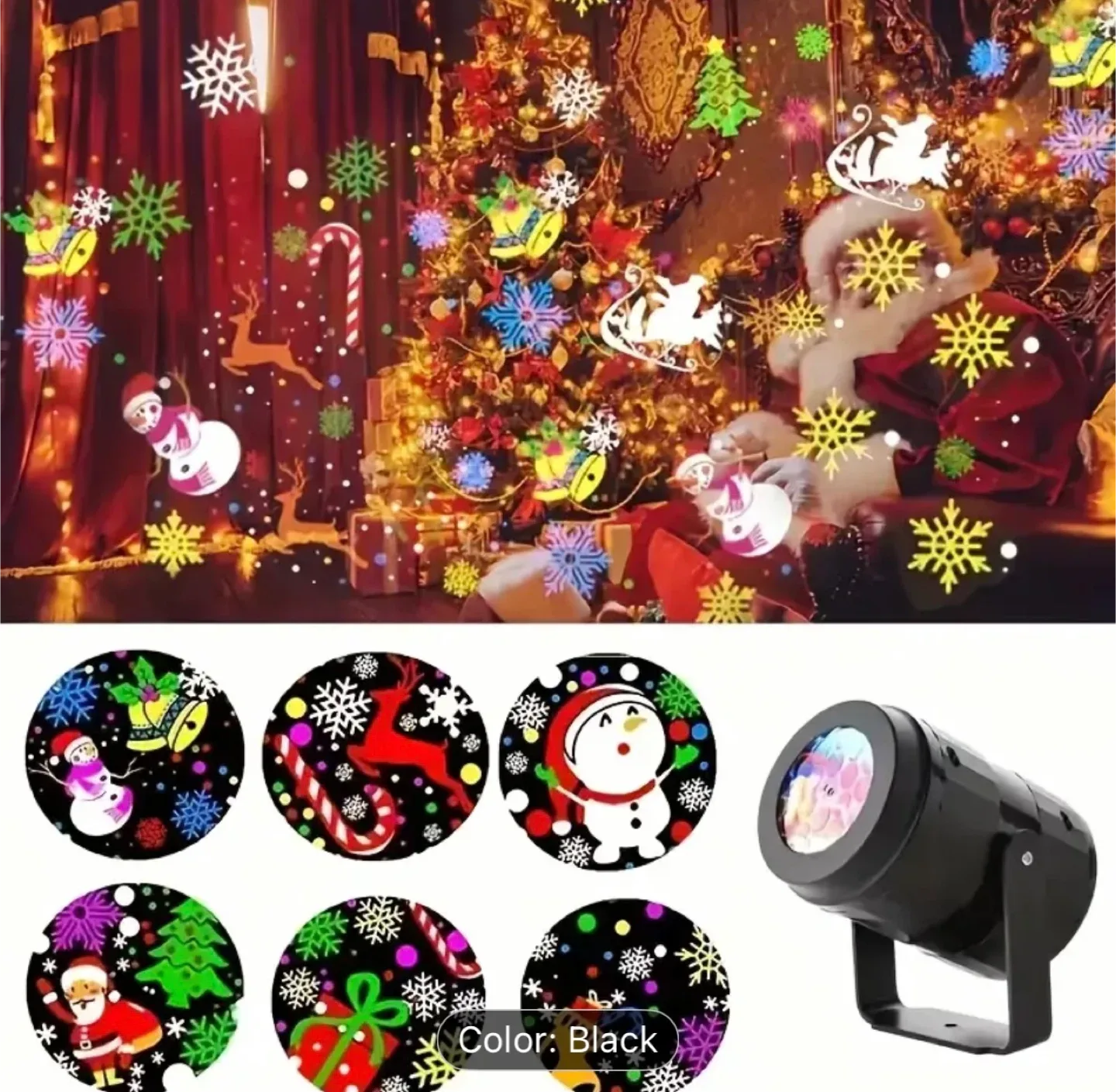 Christmas Projector Lights - LED 16 Pattern - Black image indicator(5)