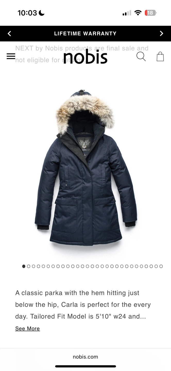 Nobis Carla Parka in Navy Blue