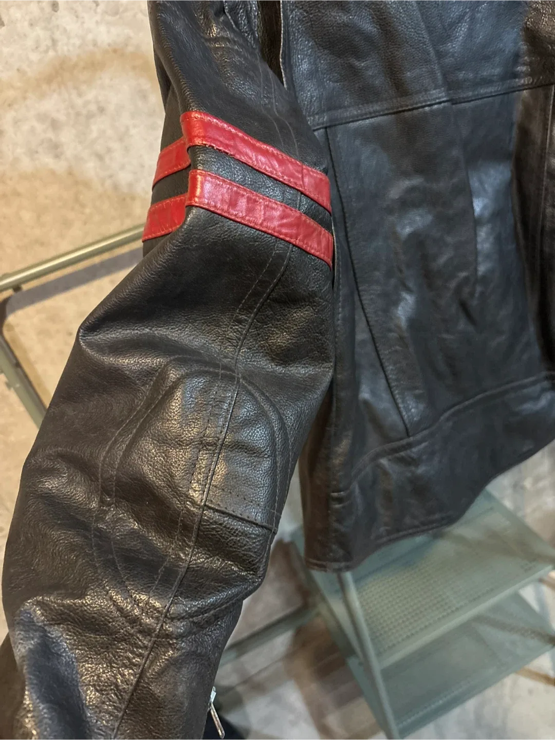 Vintage Bristol Leather Motorcycle Jacket - Black & Red image indicator(6)