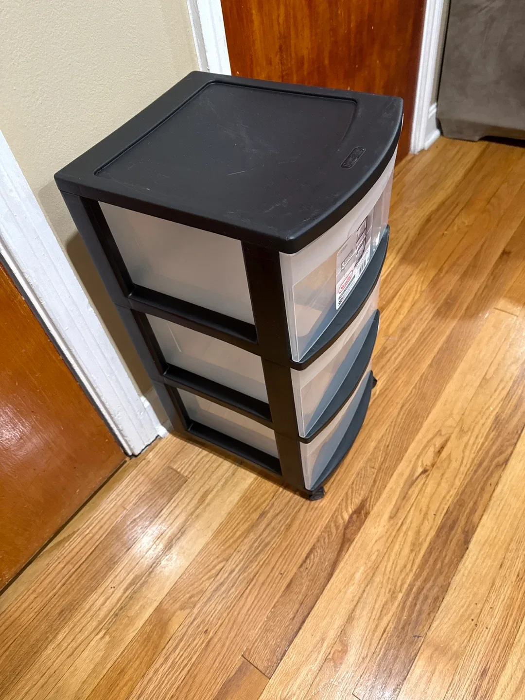 Sterilite 4-Drawer Storage Tower - Black image indicator(2)