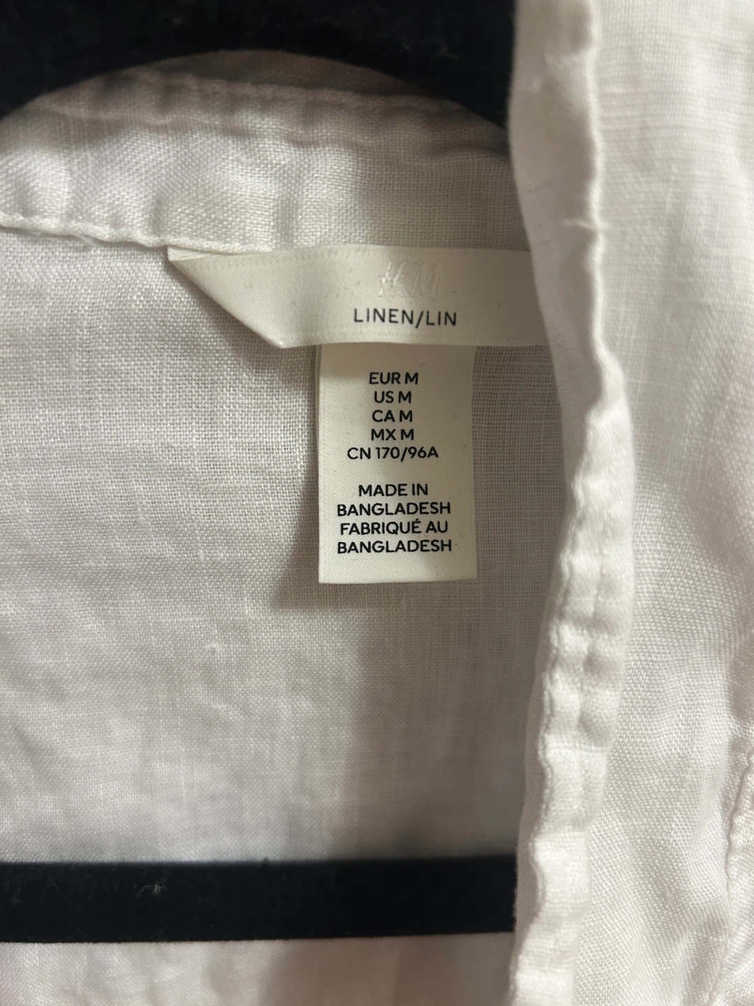 H&M Linen White Button-Down Shirt - Size M - photo 2