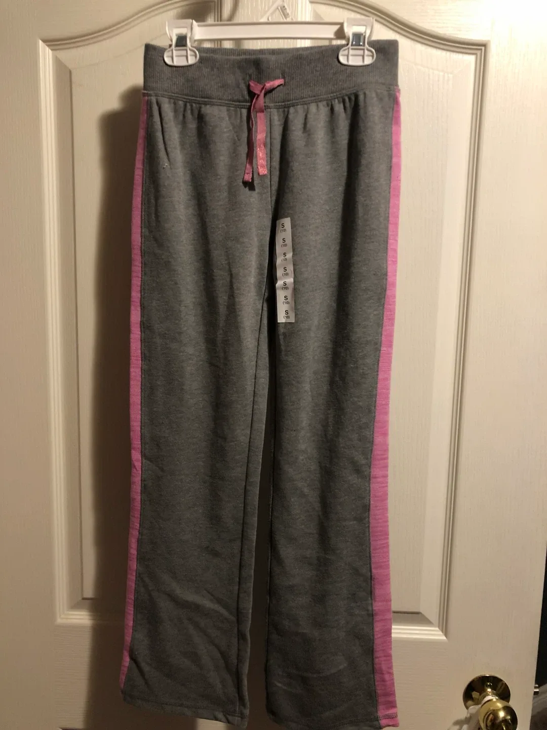 Girls' Grey & Pink Sweatpants - Size 10