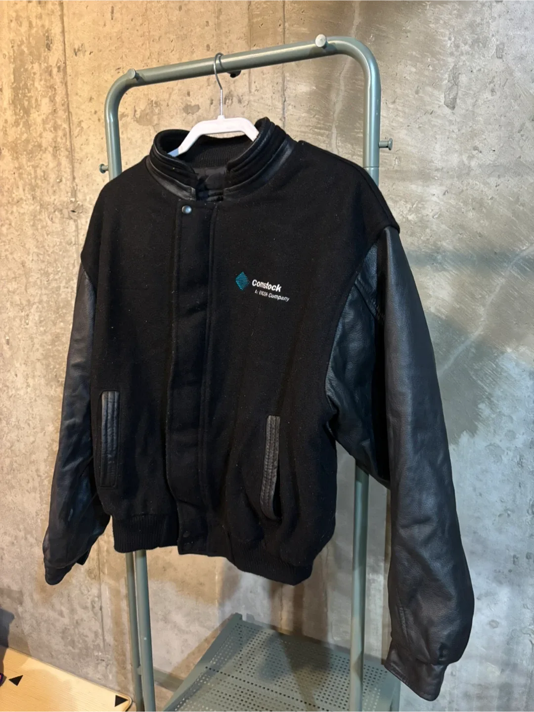 Comstock Black Wool & Leather Bomber Jacket image indicator(2)