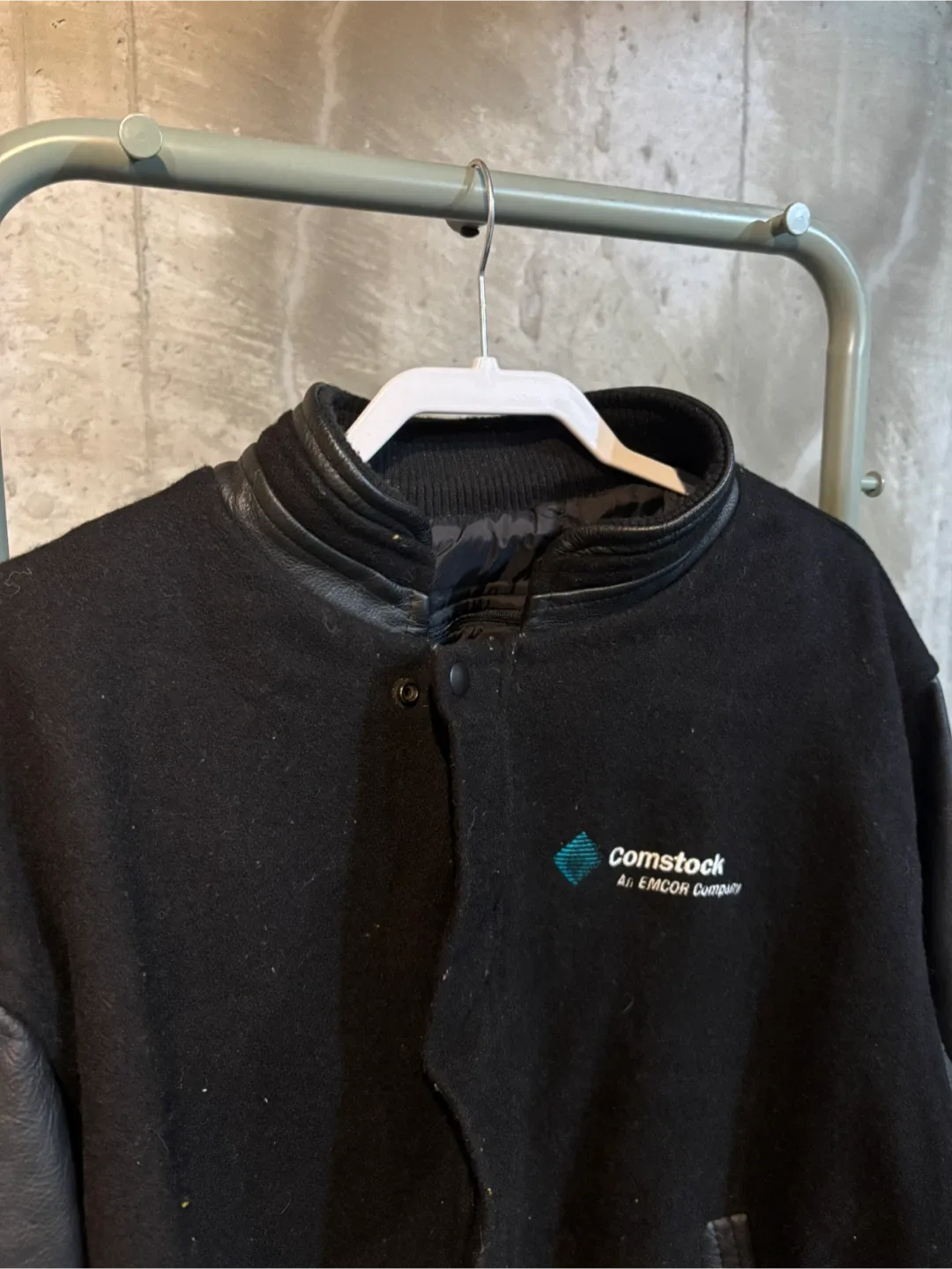 Comstock Black Wool & Leather Bomber Jacket image indicator(3)