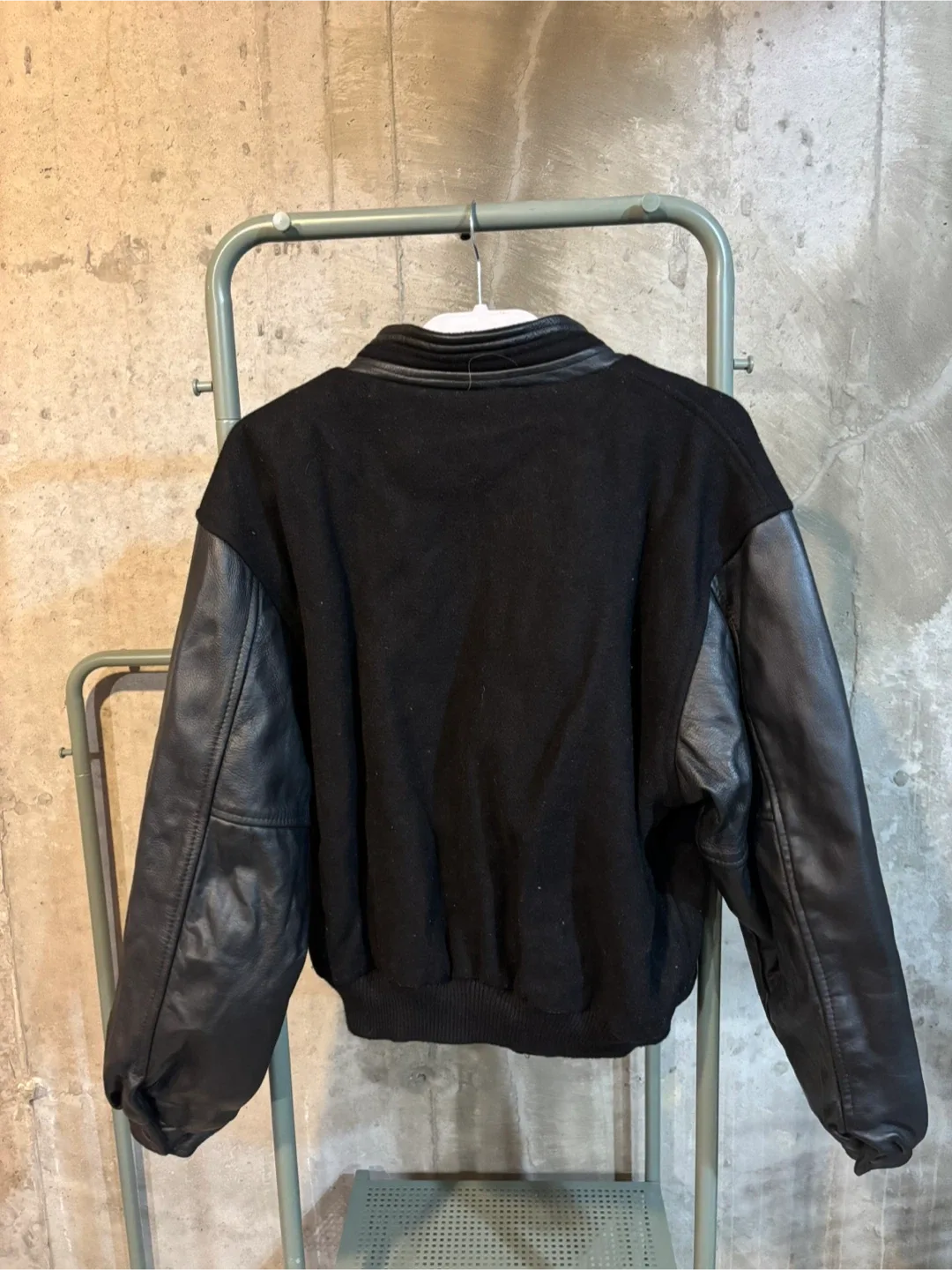 Comstock Black Wool & Leather Bomber Jacket image indicator(4)