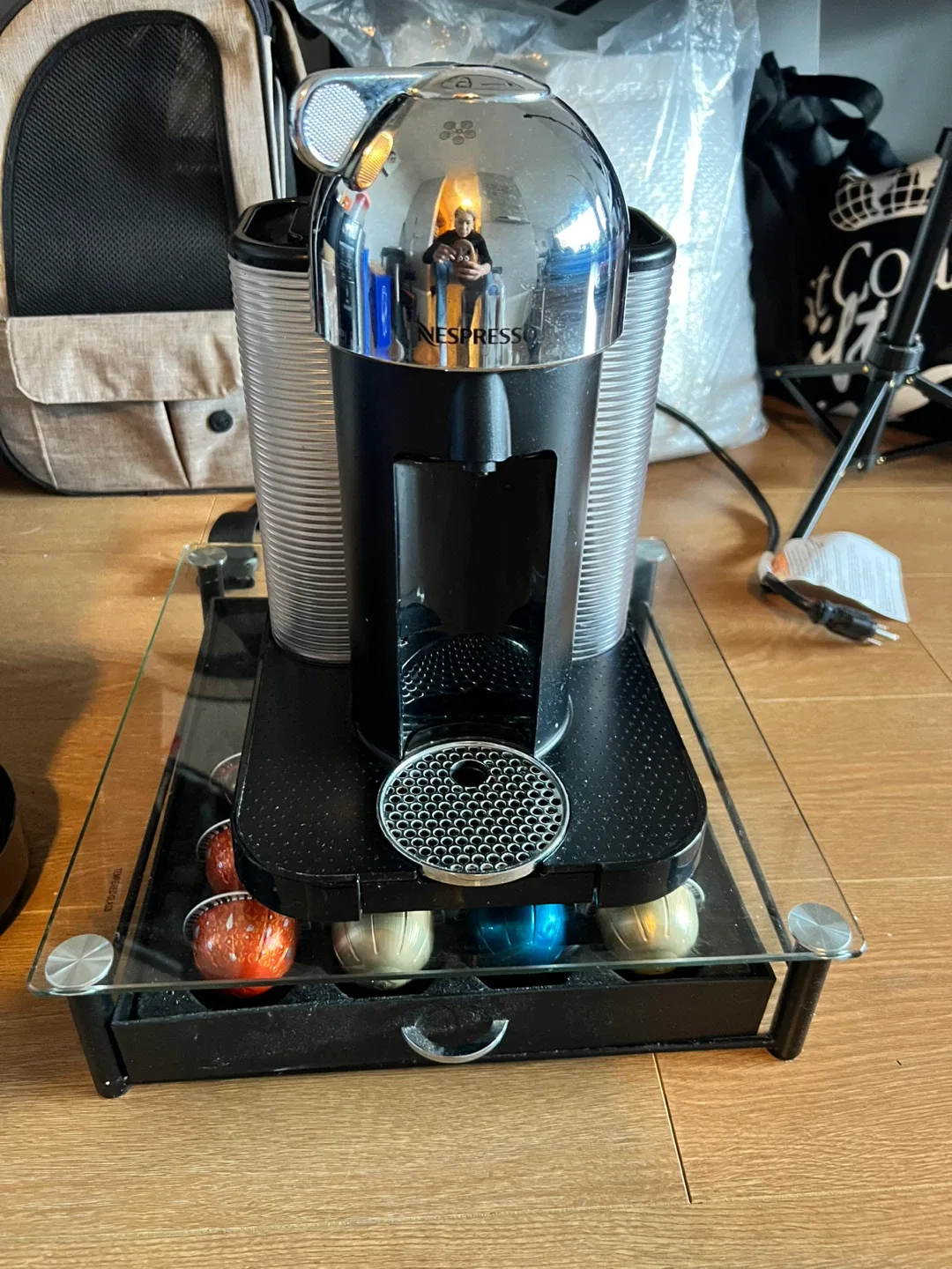 Nespresso Vertuo Coffee Machine w/ frother and pods
