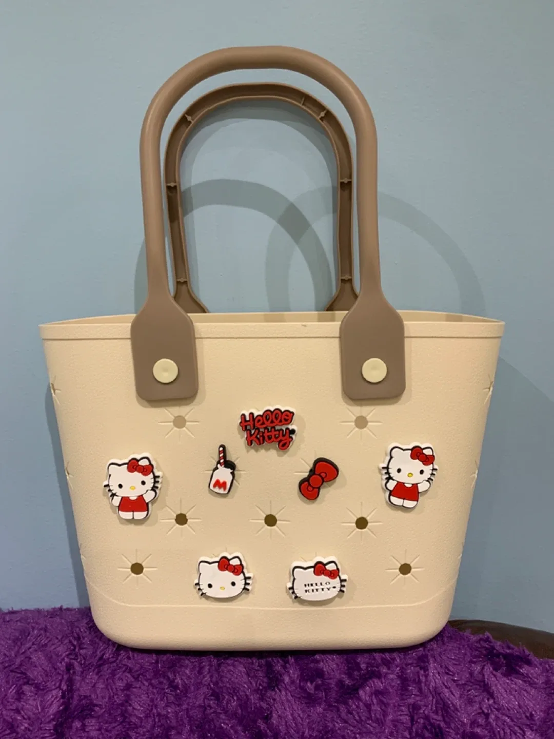 Hello Kitty LikeBogg Inspired Bag 2Sided with 14 Charms
