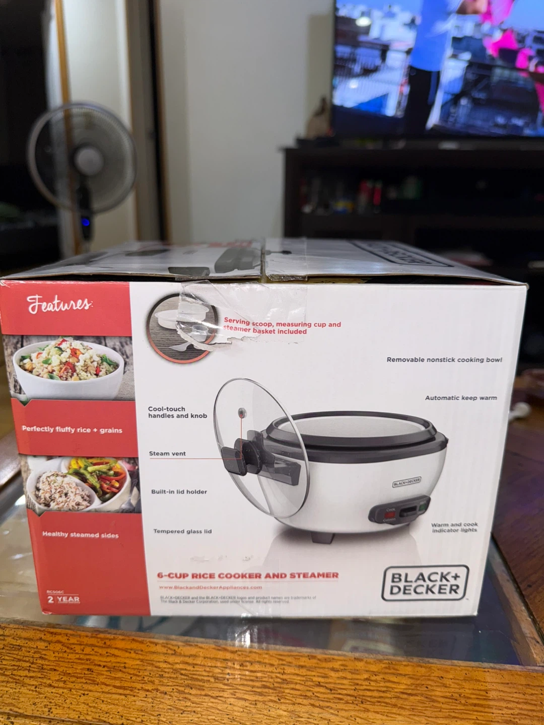 New BLACK+DECKER 6-Cup Rice Cooker & Steamer - photo 2