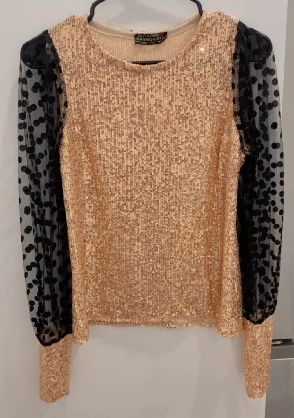 Fashionista Sequin Top - Rose Gold & Black image indicator(2)