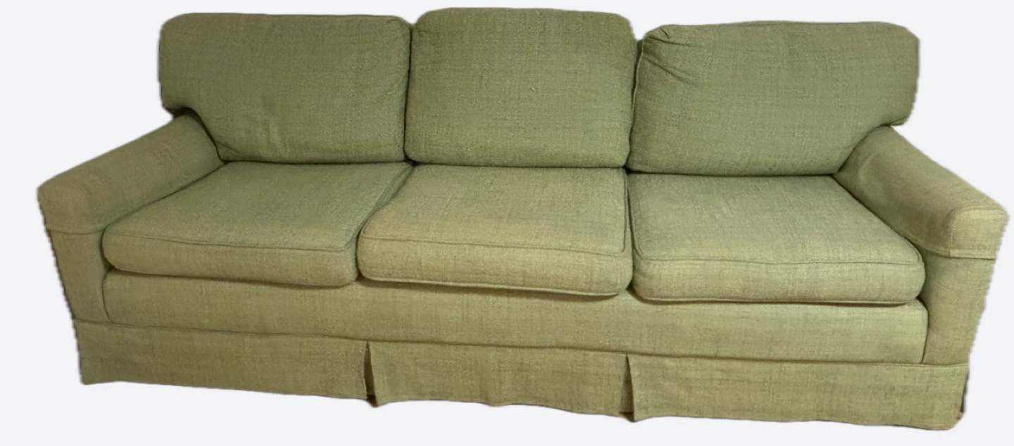Green Three-Seat Sofa need to go asap moving