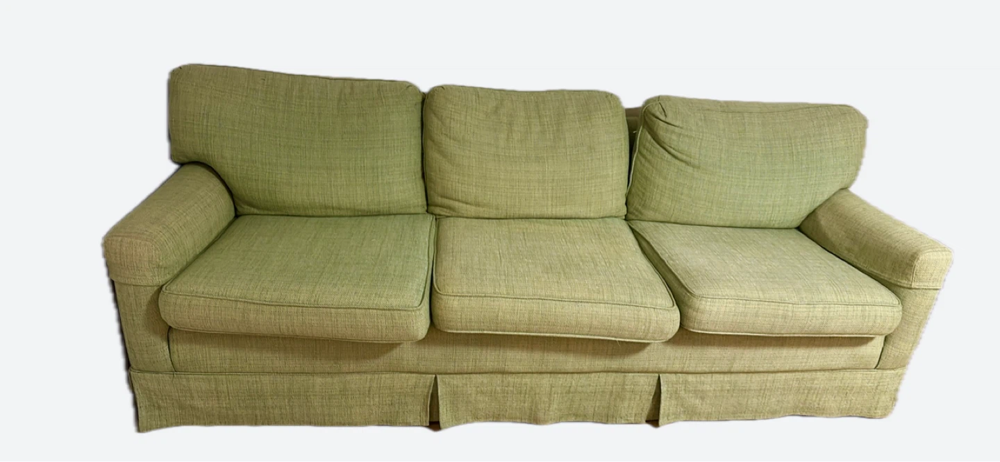 Green Three-Seat Sofa need to go asap moving - photo 2