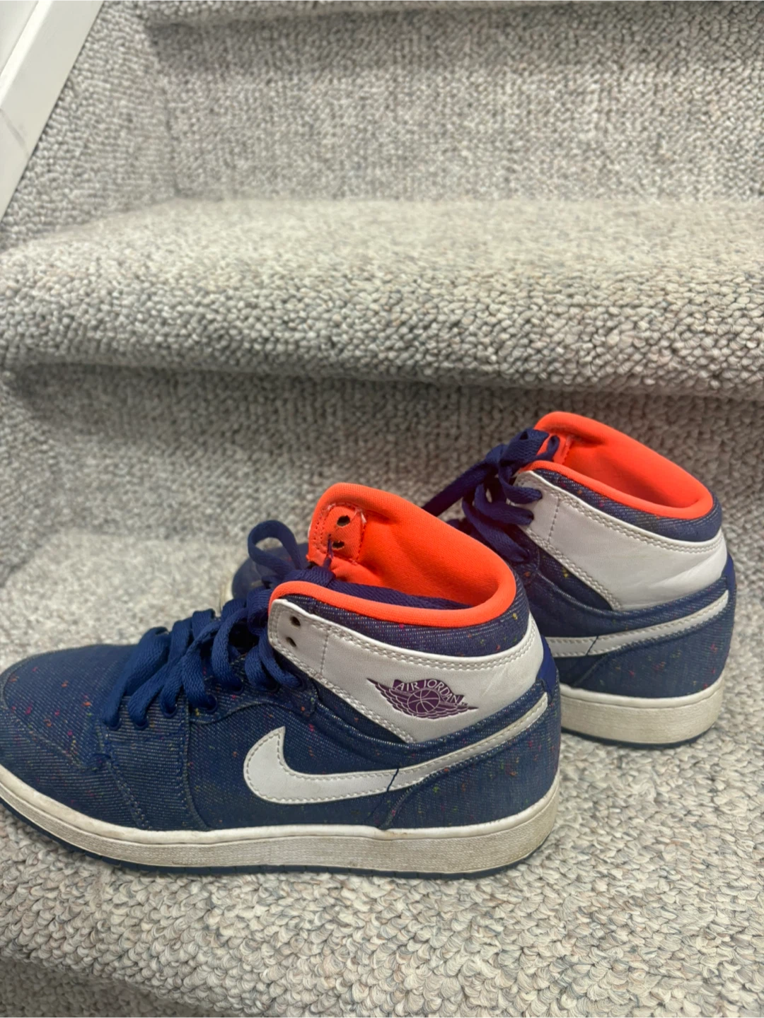 Nike Air Jordan 1 Mid SE Denim, Size 5.5 Youth - photo 3