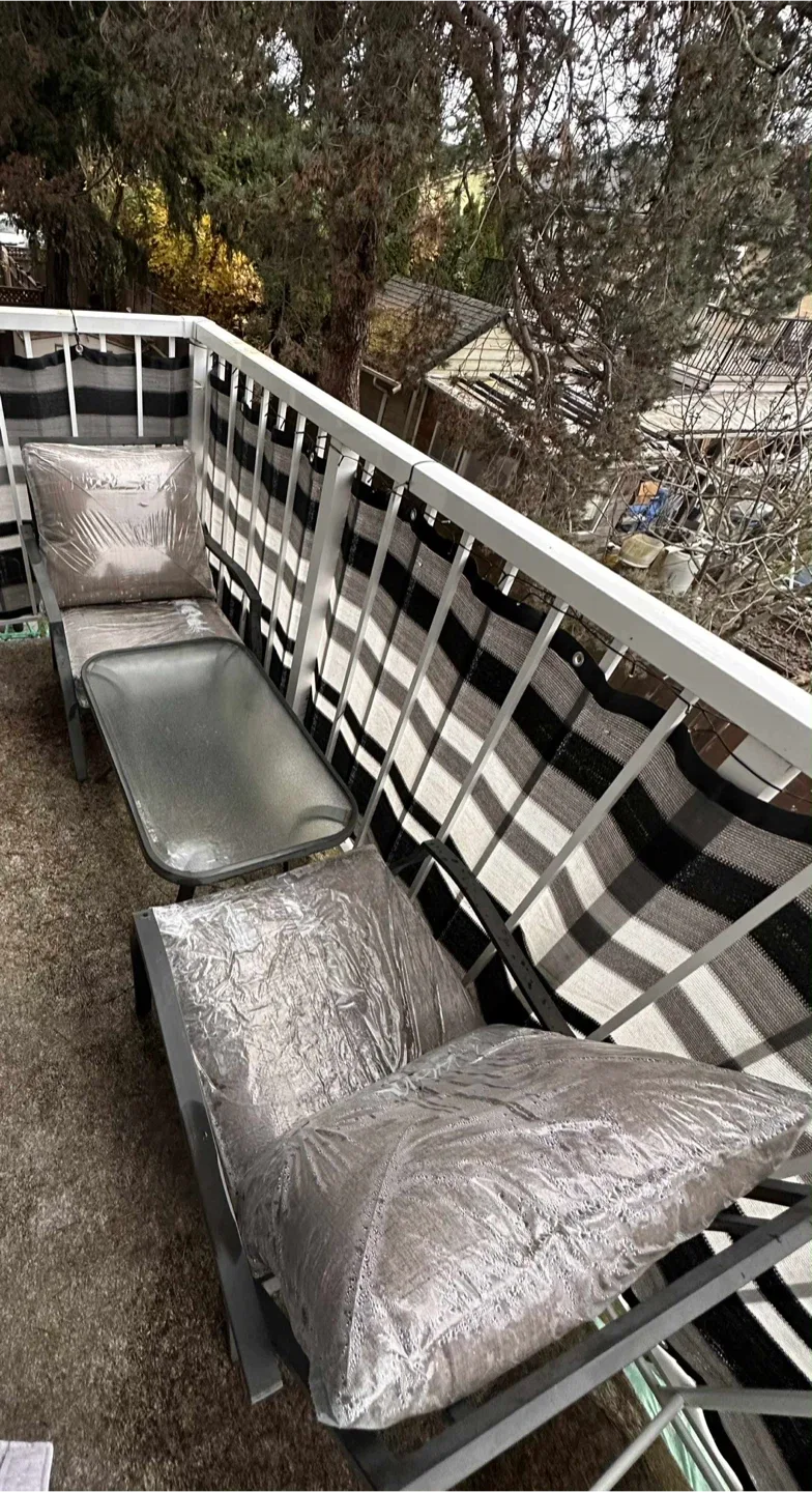 FOR SALE: Patio Table & Chairs Set + Balcony Shade image indicator(2)