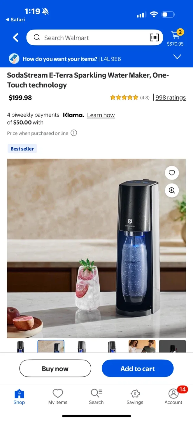 SodaStream E-Terra Sparkling Water Maker - New in Box! image indicator(4)