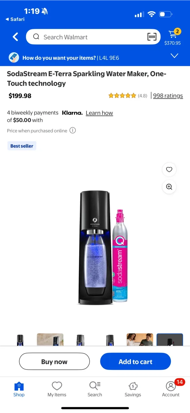 SodaStream E-Terra Sparkling Water Maker - New in Box! image indicator(6)