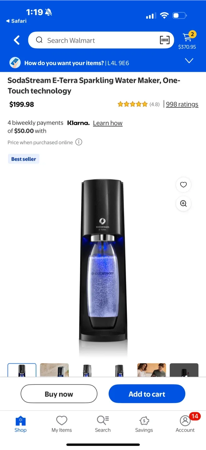 SodaStream E-Terra Sparkling Water Maker - New in Box! image indicator(3)