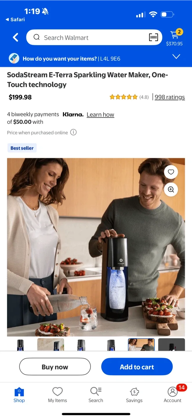 SodaStream E-Terra Sparkling Water Maker - New in Box! image indicator(5)