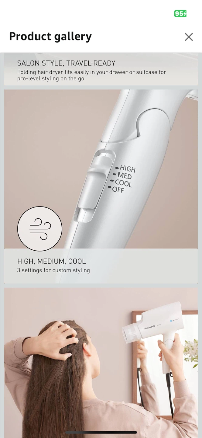 Panasonic EH-NA27 Compact Travel Hair Dryer - photo 3