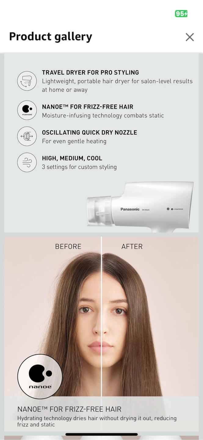 Panasonic EH-NA27 Compact Travel Hair Dryer