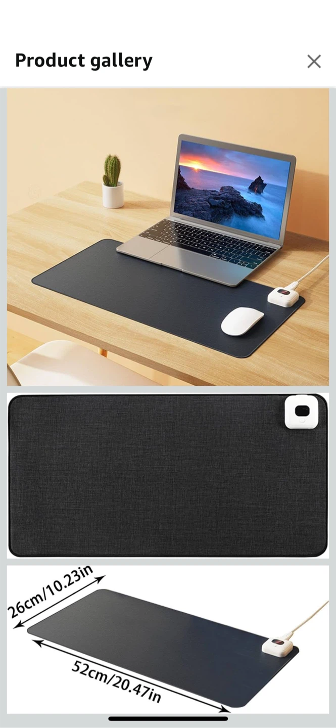 Heated Desk Pad - PU Leather Black - photo 2