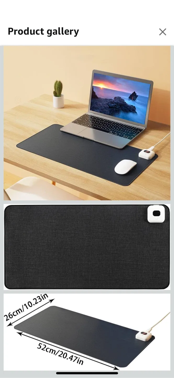 Heated Desk Pad - PU Leather Black image indicator(2)