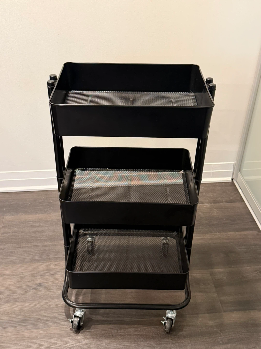Black Utility 3-Tier Rolling Cart - photo 4