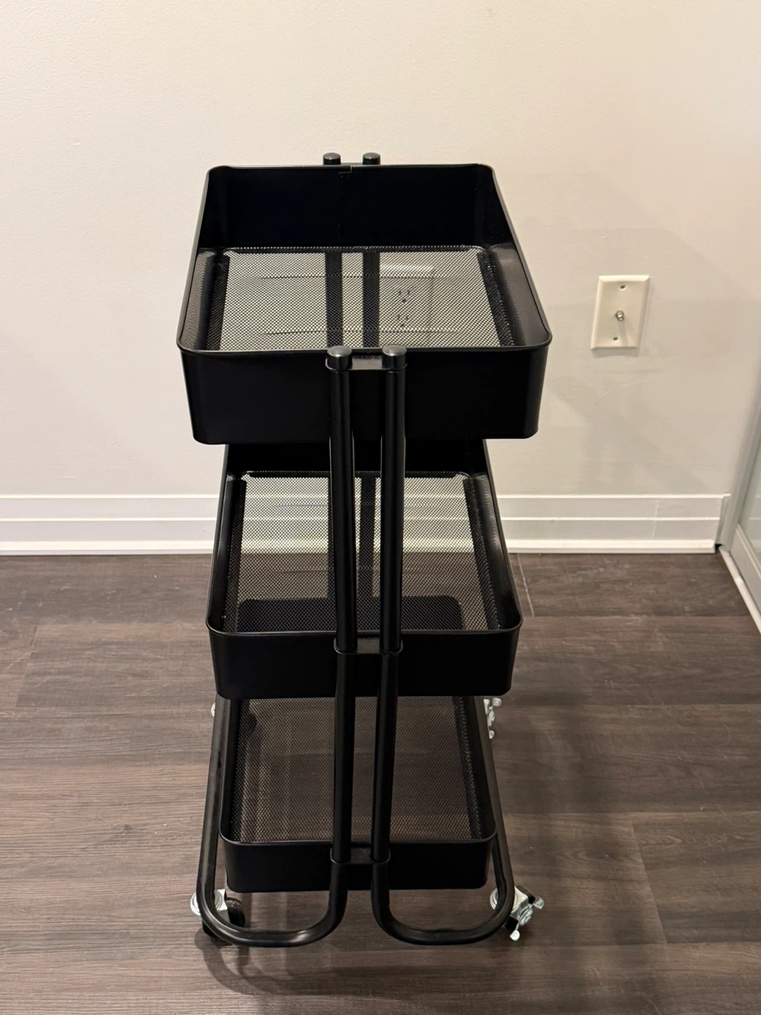 Black Utility 3-Tier Rolling Cart - photo 3